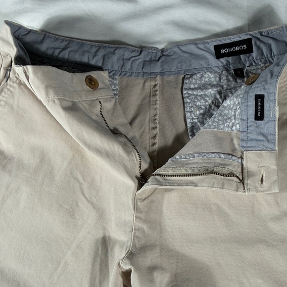 Bonobos mens stone khaki basic flat front 7" inseam chino shorts - size 34 - Picture 5 of 13